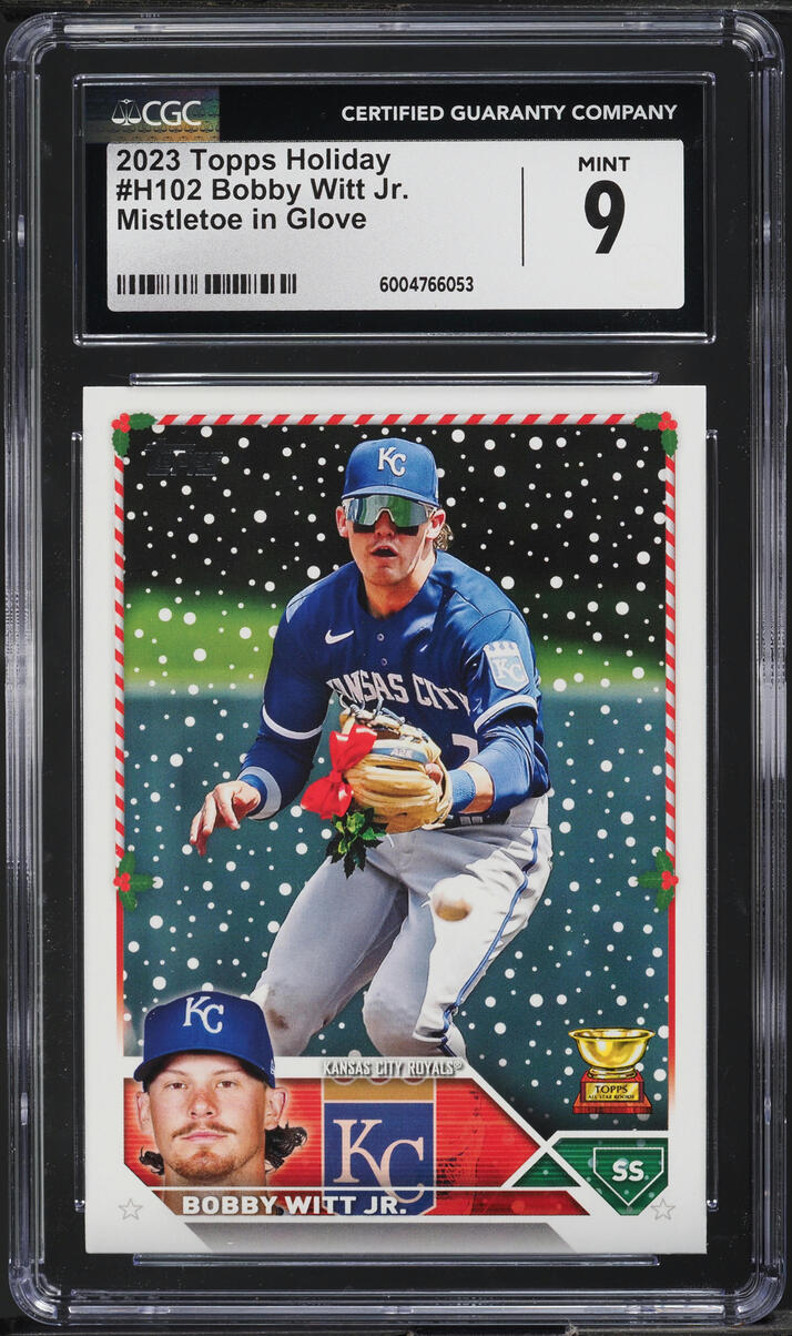 2023 Topps Holiday Mistletoe In Glove Bobby Witt Jr. #H102 CGC 9 MINT