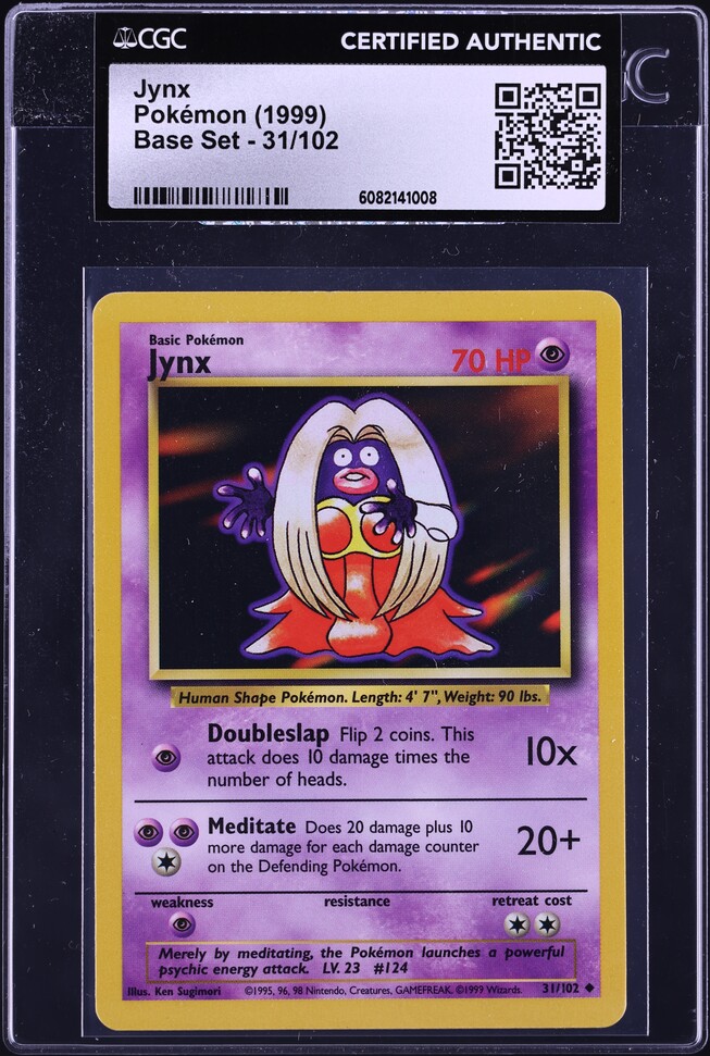 1999 Pokemon Base Set Shadowless 1st Edition Jynx #31 CGC 8.5 NM