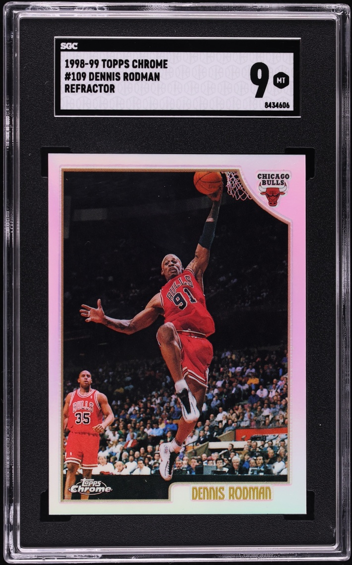 1998 Topps Chrome Refractor Dennis Rodman #109 SGC 9 MINT