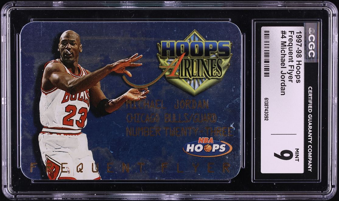 1997 Hoops Frequent Flyer Michael Jordan #4 CGC 9 MINT