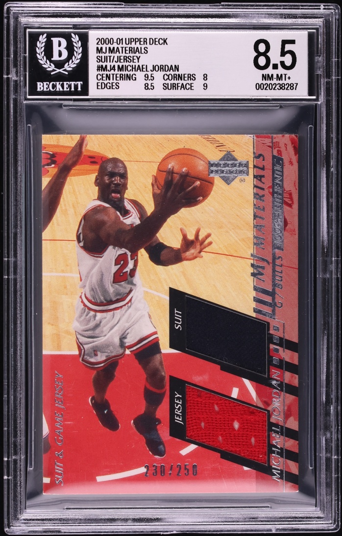 2000 Upper Deck MJ Materials Michael Jordan SUIT/JERSEY PATCH /250 #MJ4 BGS 8.5