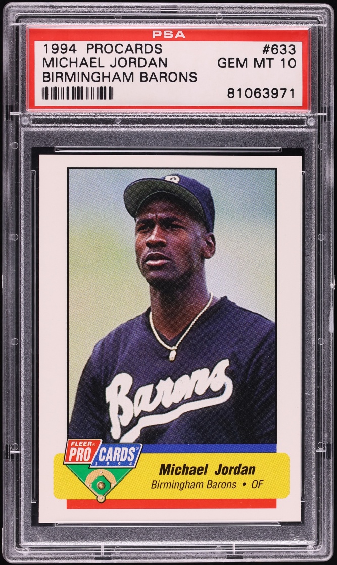1994 Fleer Procards Birmingham Barons Michael Jordan ROOKIE #633 PSA 10 GEM MINT