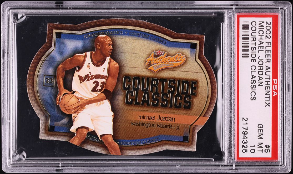 2002 Fleer Authentix Courtside Classics Die-Cut Michael Jordan #5 PSA 10 GEM