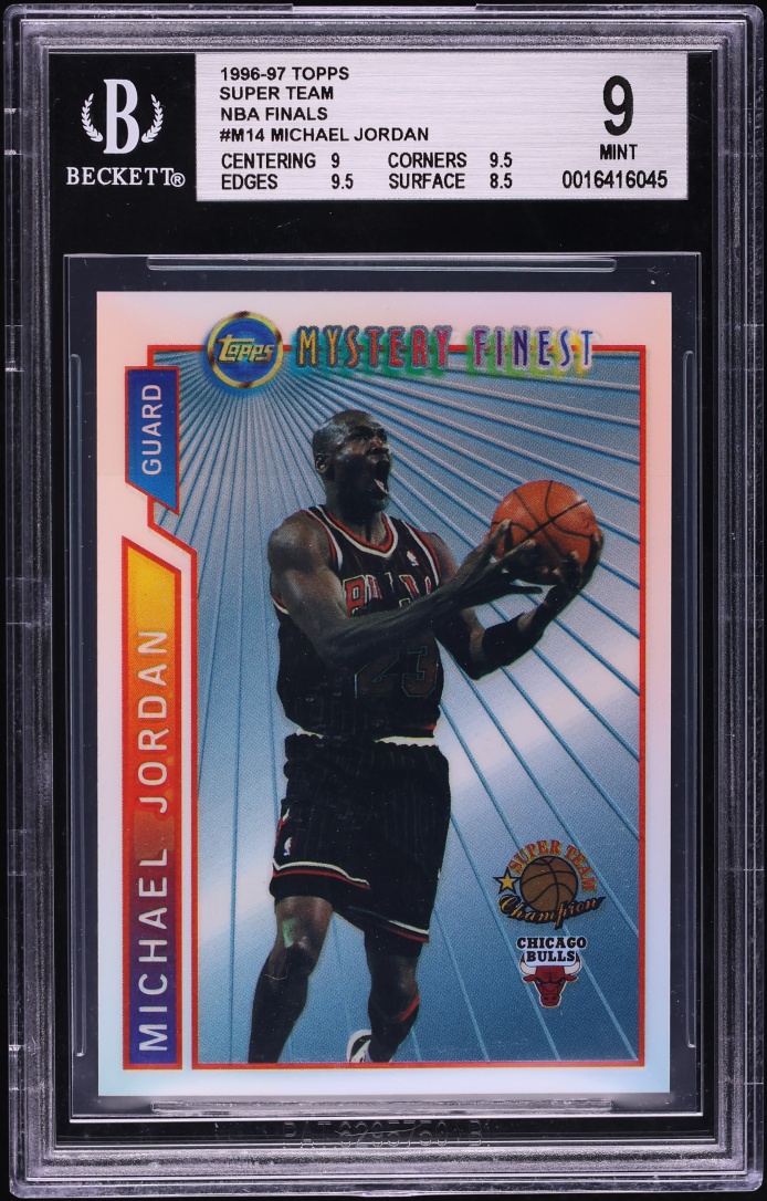 1996 Topps Mystery Finest Super Team Finals Refractor Michael Jordan #M14 BGS 9 MINT
