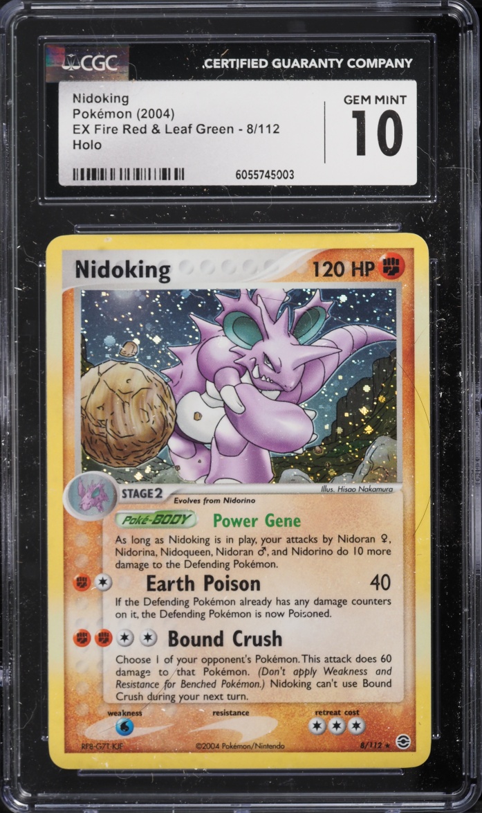 2004 Pokemon Ex Fire Red & Leaf Green Holo Nidoking #8 CGC 10 GEM MINT