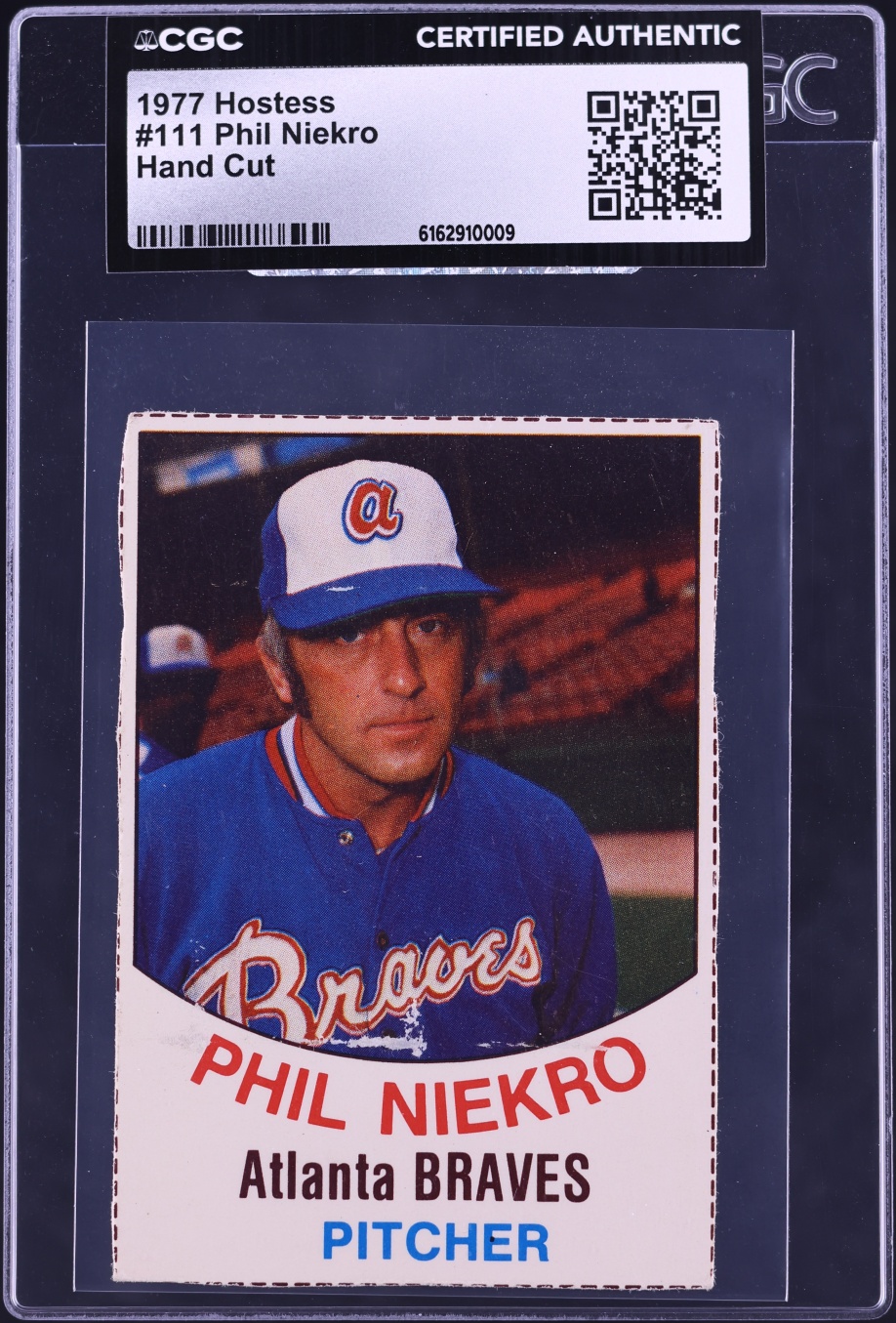 1977 Hostess Phil Niekro HAND CUT #111 CGC AUTH
