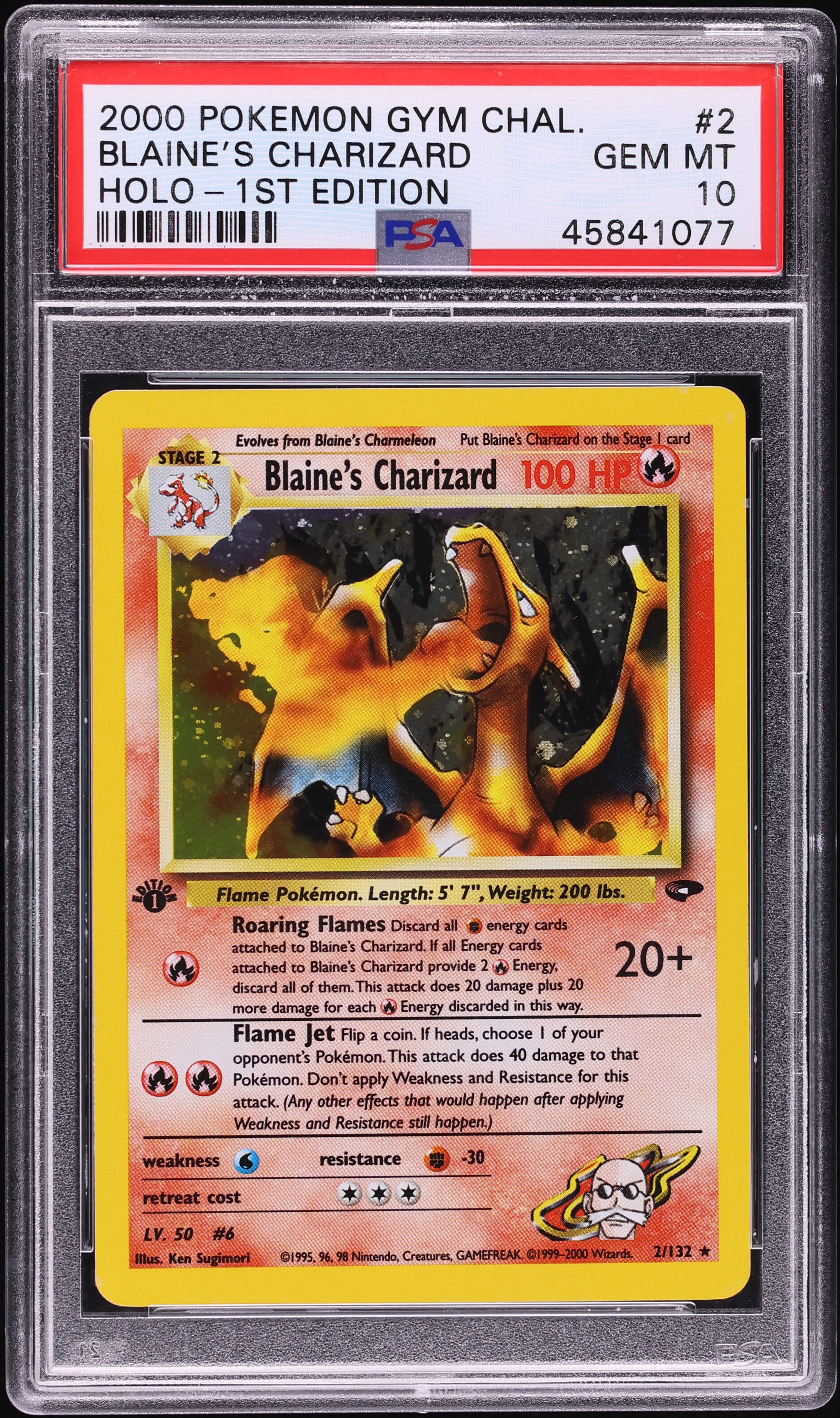 2000 Pokemon Gym Challenge 1st Edition Holo Blaine's Charizard #2 PSA 10 GEM MT