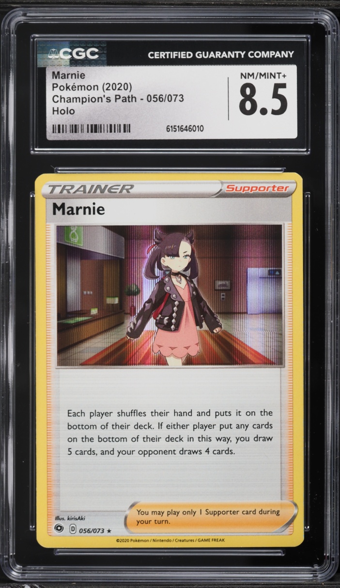 2020 Pokemon Sword & Shield Champion's Path Holo Marnie #056 CGC 8.5 NM-MT+