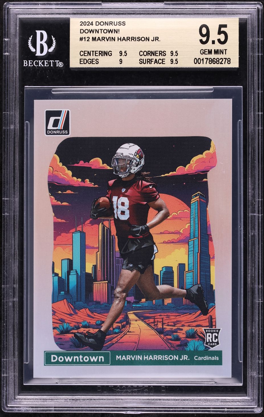 2024 Donruss Downtown! Marvin Harrison Jr. ROOKIE #12 BGS 9.5 GEM MINT