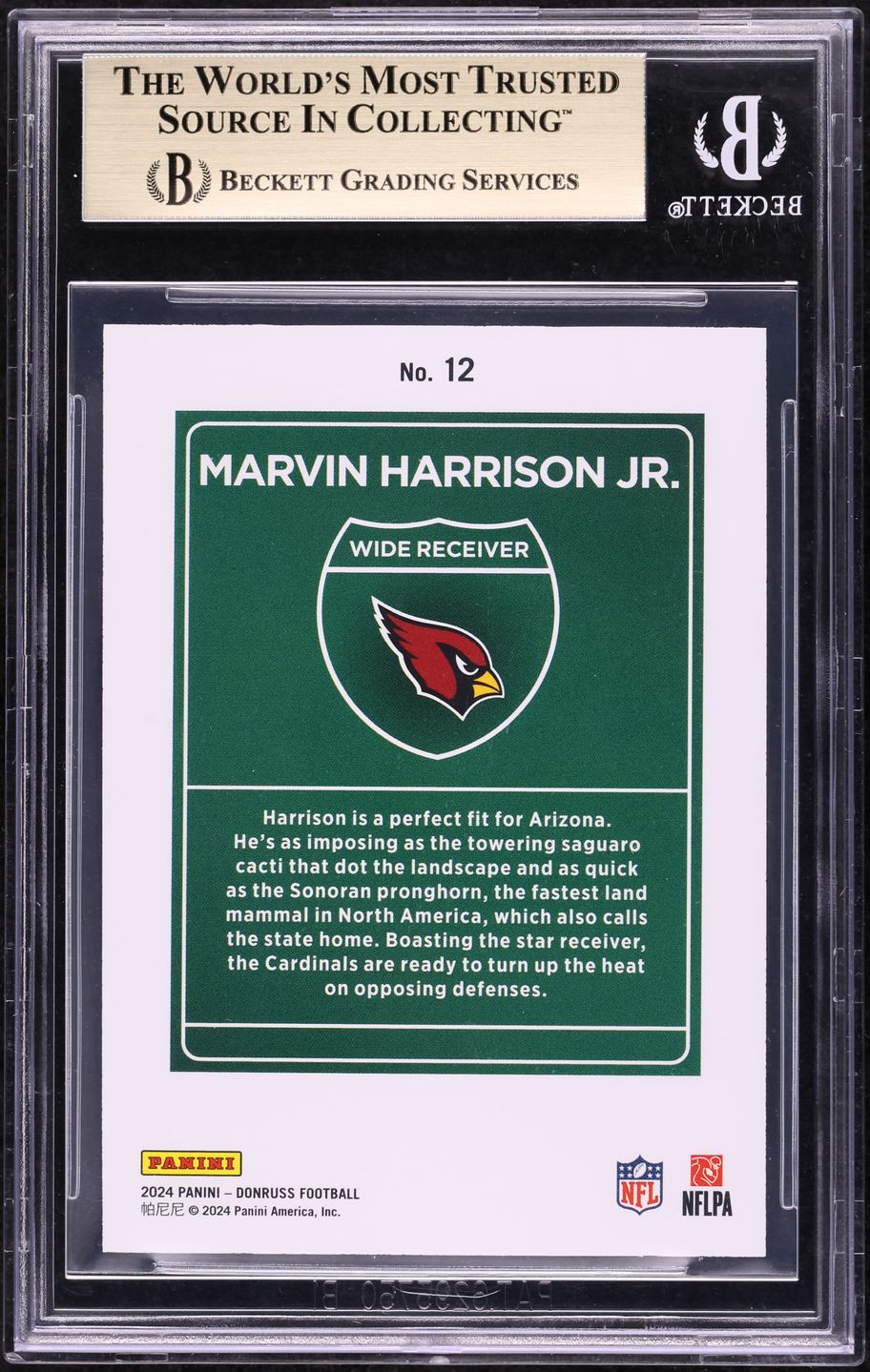 2024 Donruss Downtown! Marvin Harrison Jr. ROOKIE #12 BGS 9.5 GEM MINT