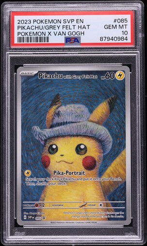 2023 Pokemon SV Black Star Promo Van Gogh Pikachu With Grey Felt