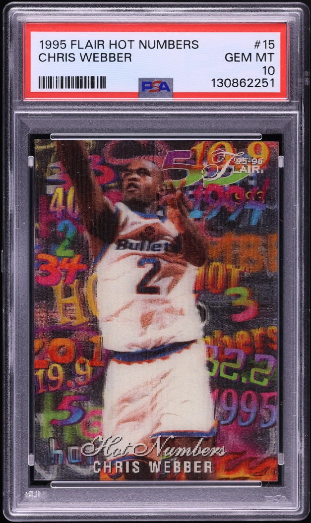 1995 Flair Hot Numbers Chris Webber #15 PSA 10 GEM MINT - Photo 1