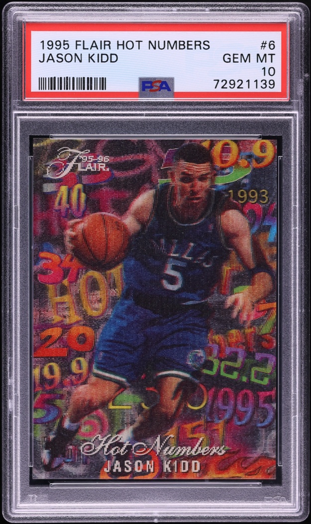 1995 Flair Hot Numbers Jason Kidd #6 PSA 10 GEM MINT - Photo 1