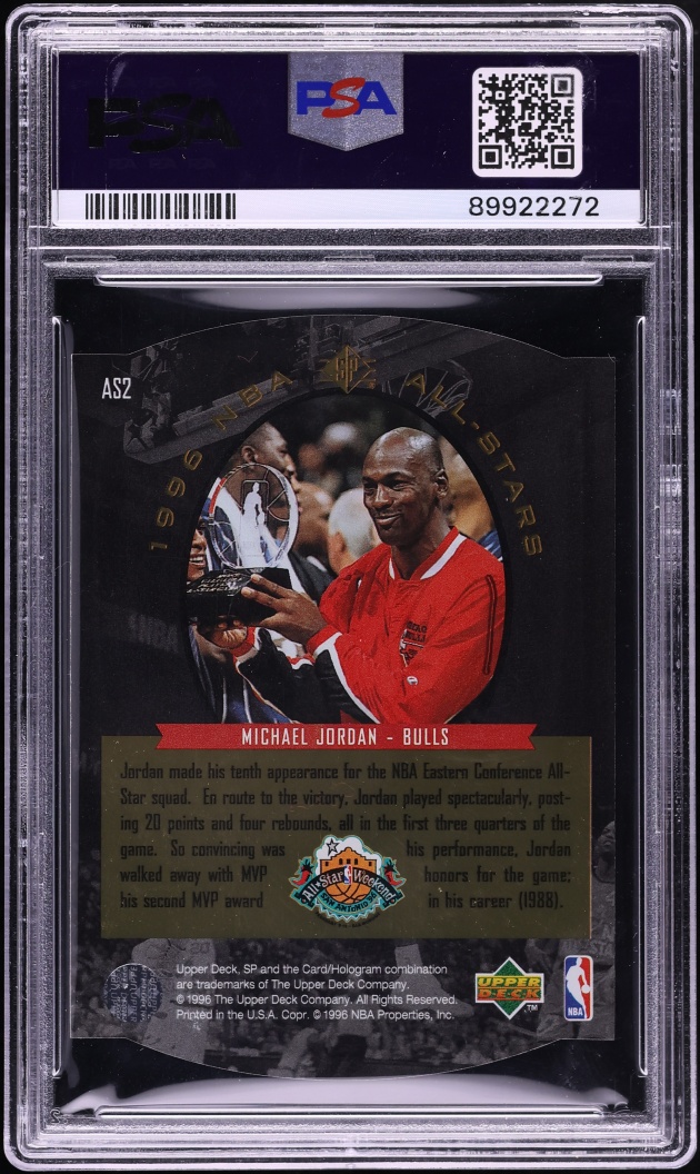 1995 SP All-Stars Gold Die-Cut Michael Jordan #AS2 PSA 10 GEM MINT - Photo 2