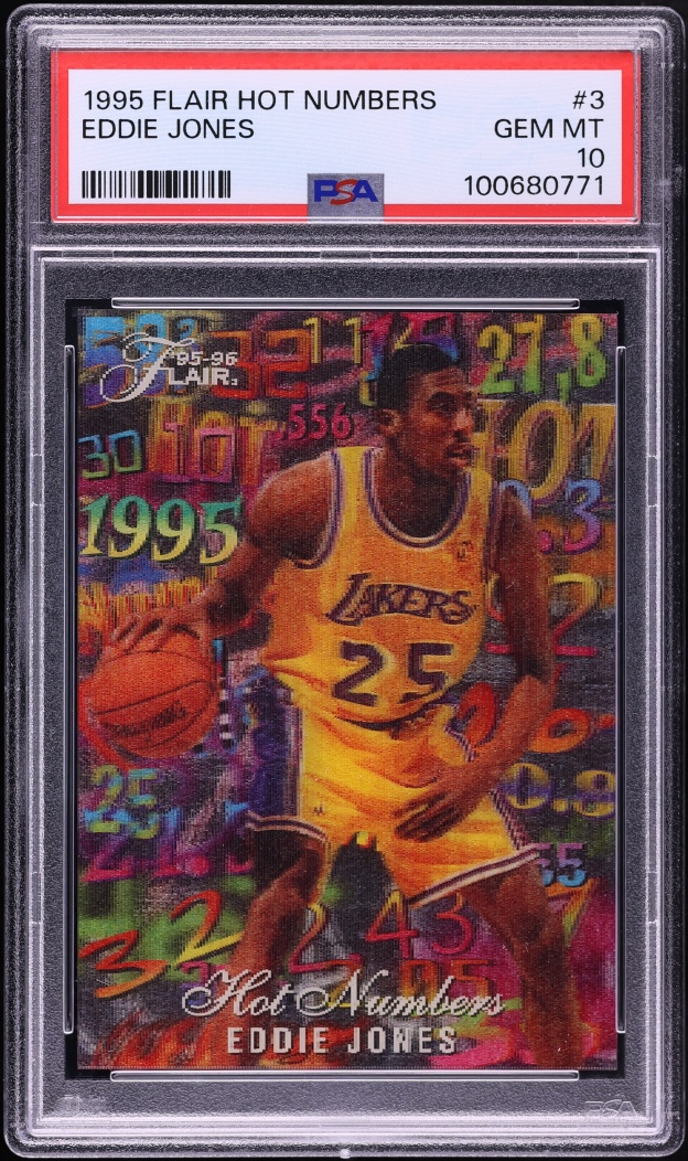 1995 Flair Hot Numbers Eddie Jones ROOKIE #3 PSA 10 GEM MINT - Photo 1