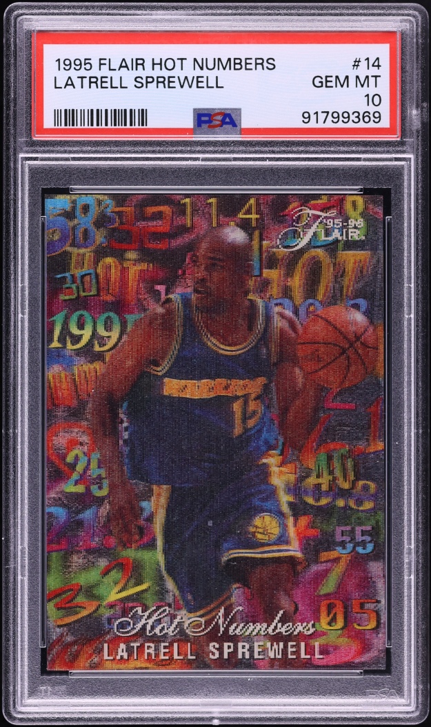 1995 Flair Hot Numbers Latrell Sprewell #14 PSA 10 GEM MINT - Photo 1