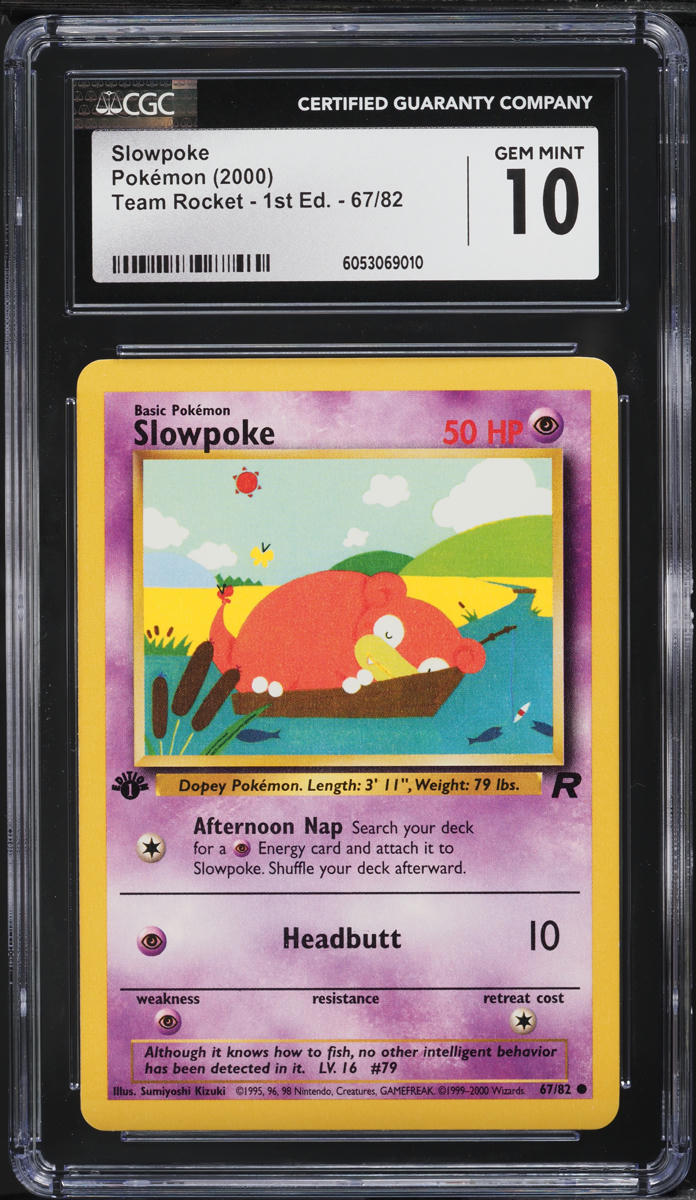 2000 Pokemon Team Rocket 1st Edition Slowpoke #67 CGC 10 GEM MINT
