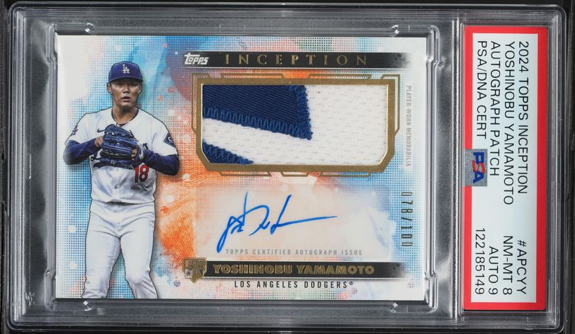 2024 Topps Definitive Red Yoshinobu Yamamoto ROOKIE NIKE PATCH