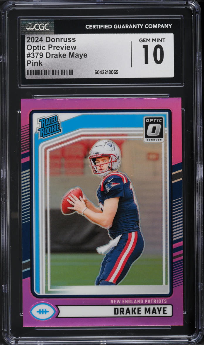 2024 Donruss Optic Preview Pink Drake Maye ROOKIE #379 CGC 10 GEM MINT