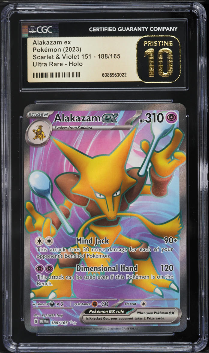 2023 Pokemon Scarlet & Violet 151 Full Art Alakazam ex #188 CGC 10 PRISTINE