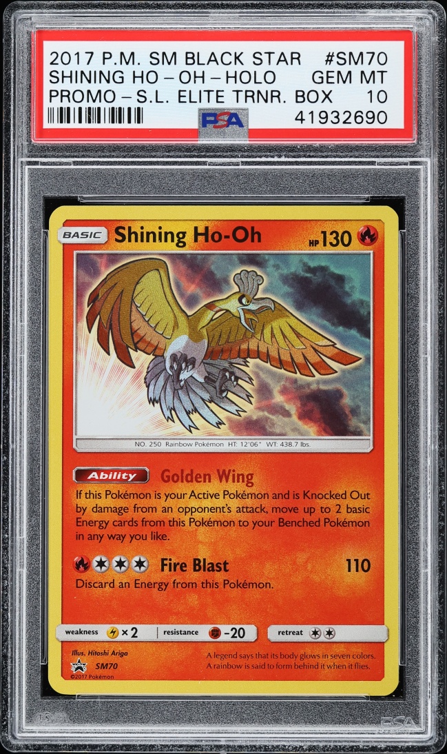 2017 Pokemon Sun & Moon Promo Legends ETB Holo Shining Ho-Oh #SM70 PSA 10 GEM MINT