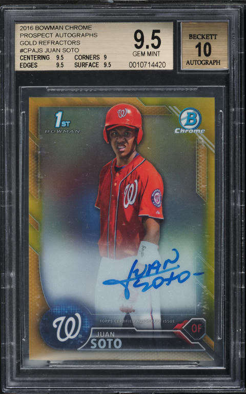 2017 Bowman Chrome Draft Refractor Juan Soto #BDC-162 SGC 9 MINT
