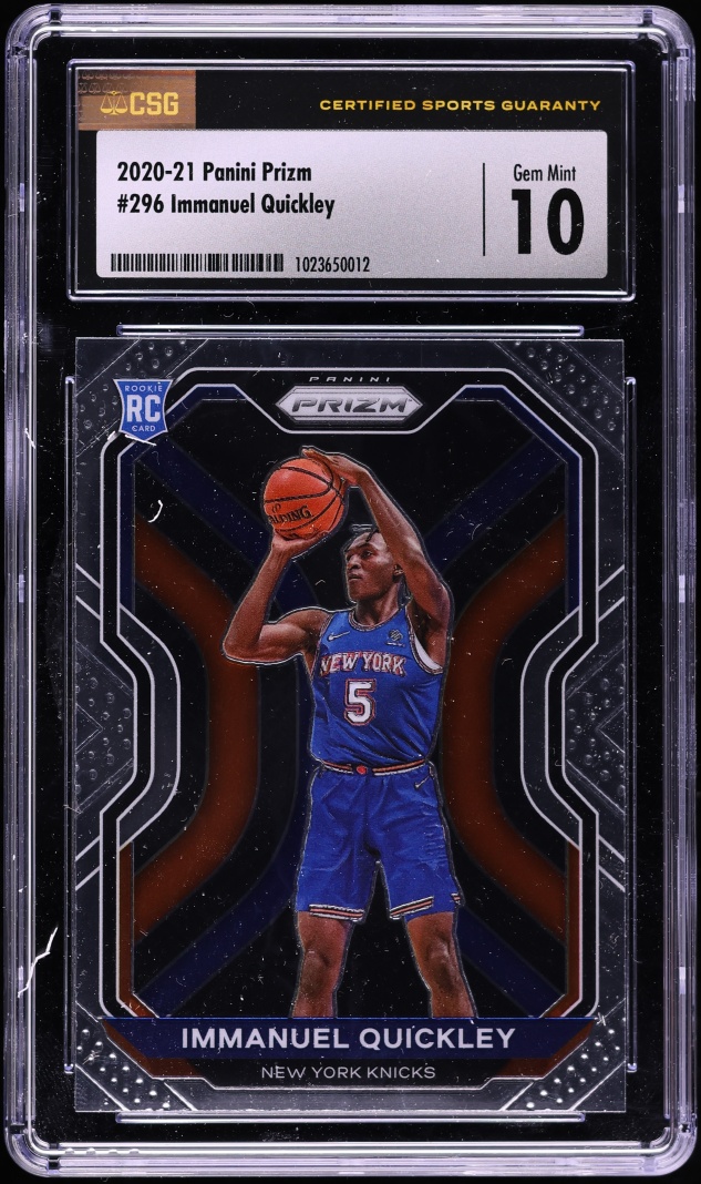 2020 Panini Prizm Immanuel Quickley ROOKIE #296 CSG 10 GEM MINT