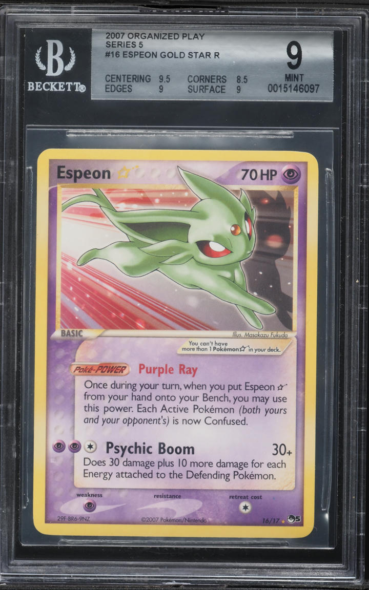 2007 Pokemon POP Series 5 Holo Espeon Gold Star #16 BGS 9 MINT