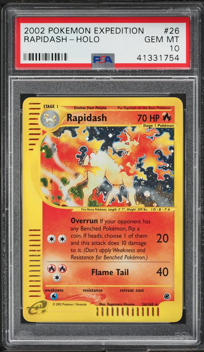 2002 Pokemon Expedition Holo Rapidash #26 PSA 10 GEM MINT