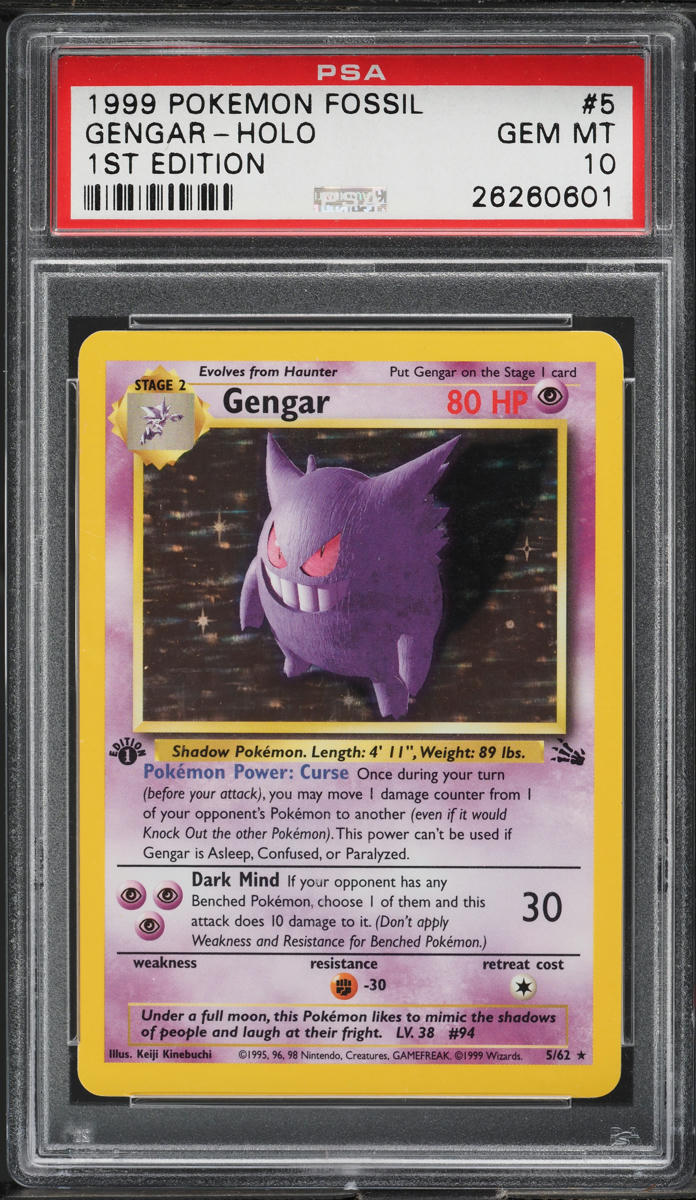 1999 Pokemon Fossil 1st Edition Holo Gengar #5 PSA 10 GEM MINT