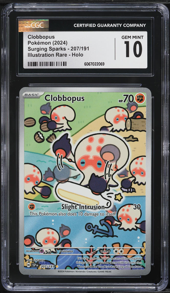 2024 Pokemon Scarlet & Violet Surging Sparks IR Clobbopus #207 CGC 10 GEM MINT