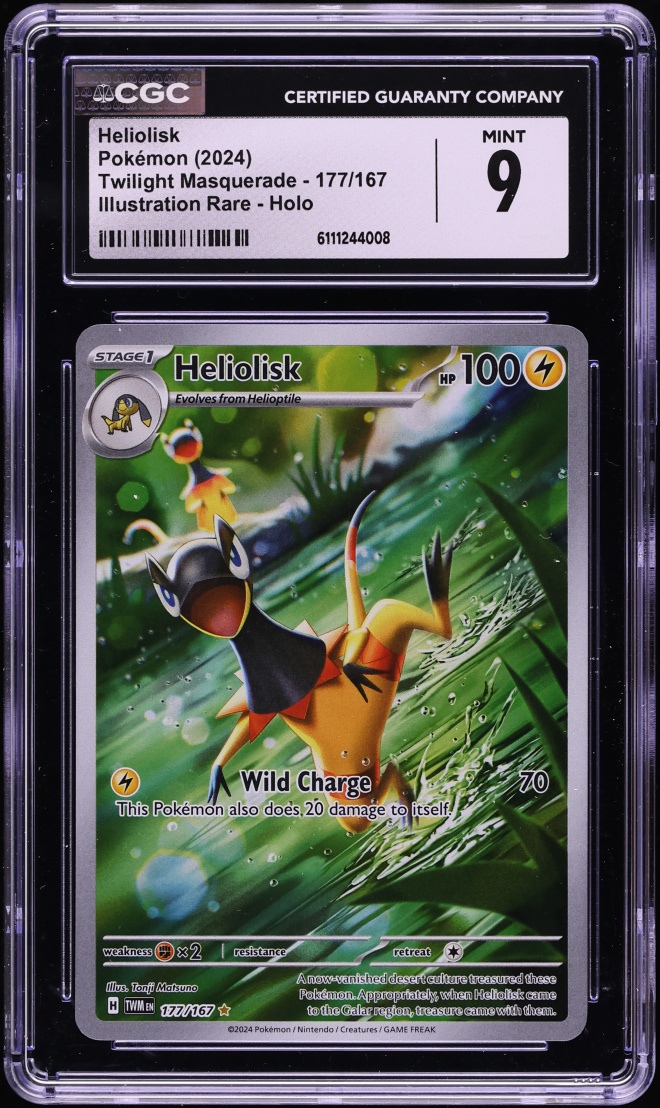 2024 Pokemon Scarlet & Violet Twilight Masquerade IR Heliolisk #177 CGC 9 MINT