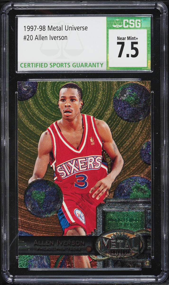 1997 Metal Universe Allen Iverson #20 CSG 7.5 NRMT+