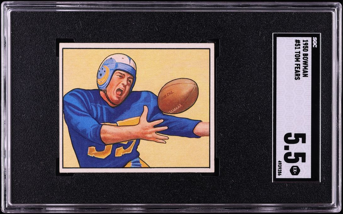 1950 Bowman Football Tom Fears ROOKIE #51 SGC 5.5 EX+