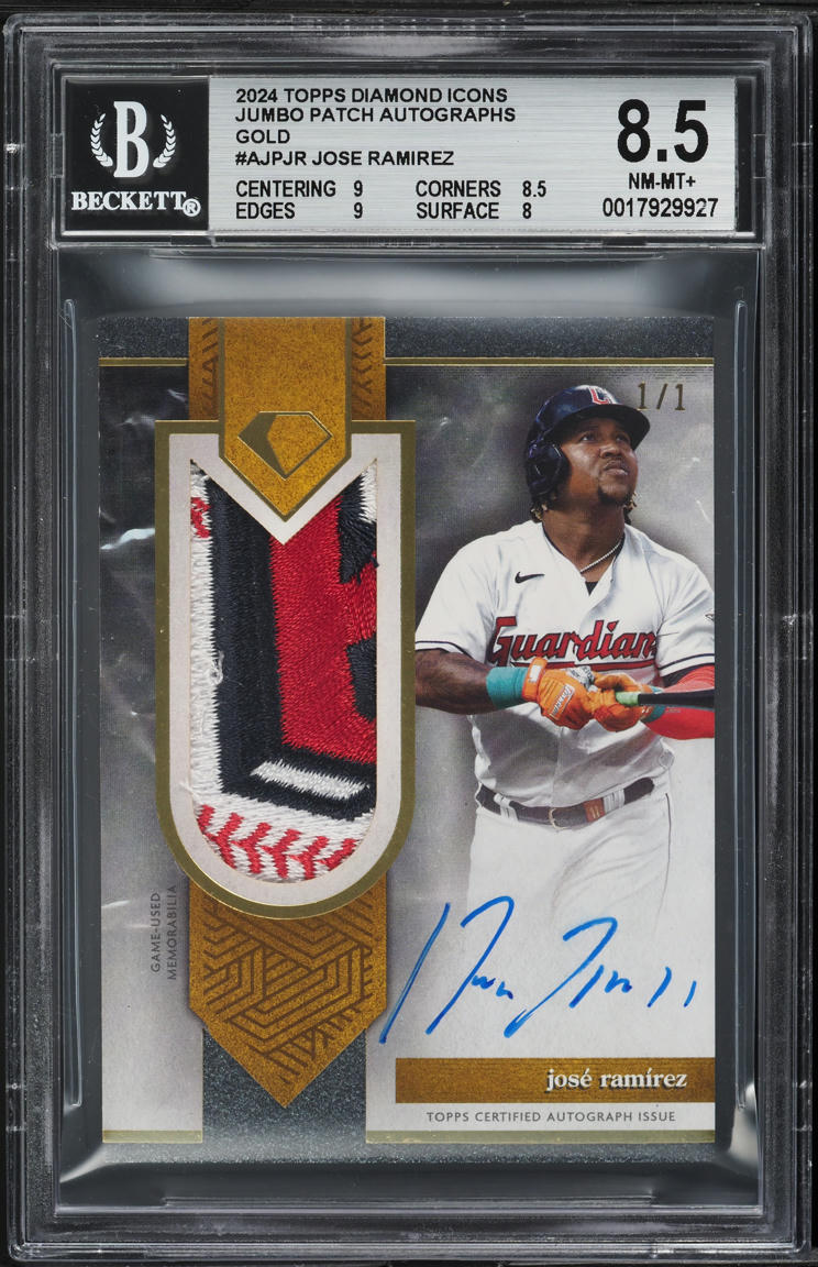 2024 Topps Diamond Icons Jumbo Gold Jose Ramirez PATCH AUTO 1/1 #AJP-JR BGS 8.5