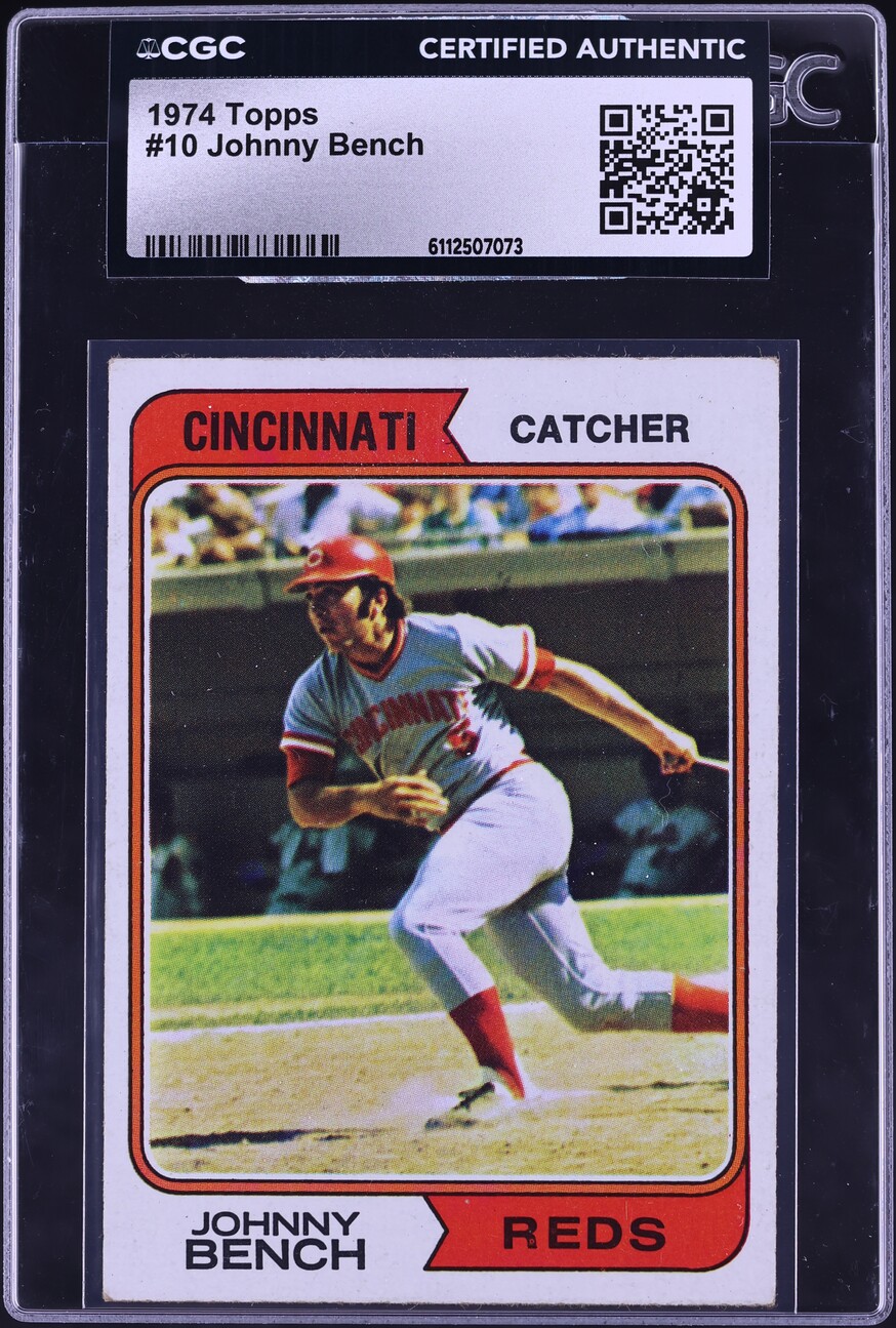1974 Topps Johnny Bench #10 CGC AUTH