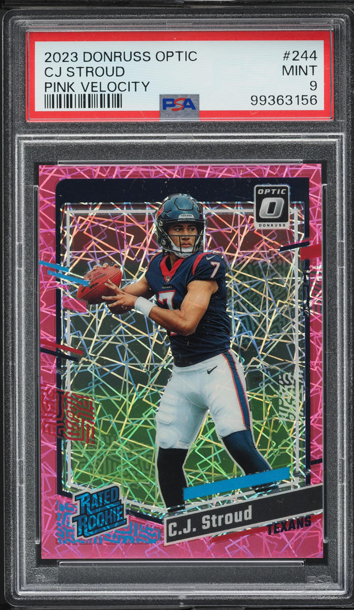 2023 Donruss Optic Pink Velocity C.J. Stroud ROOKIE /79 #244 PSA 9 MINT