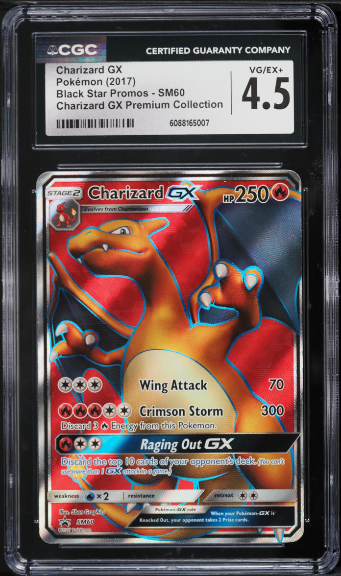 2017 Pokemon Sun & Mon Promo Premium Collection Full Art Charizard GX #SM60 CGC 4.5 VGEX+