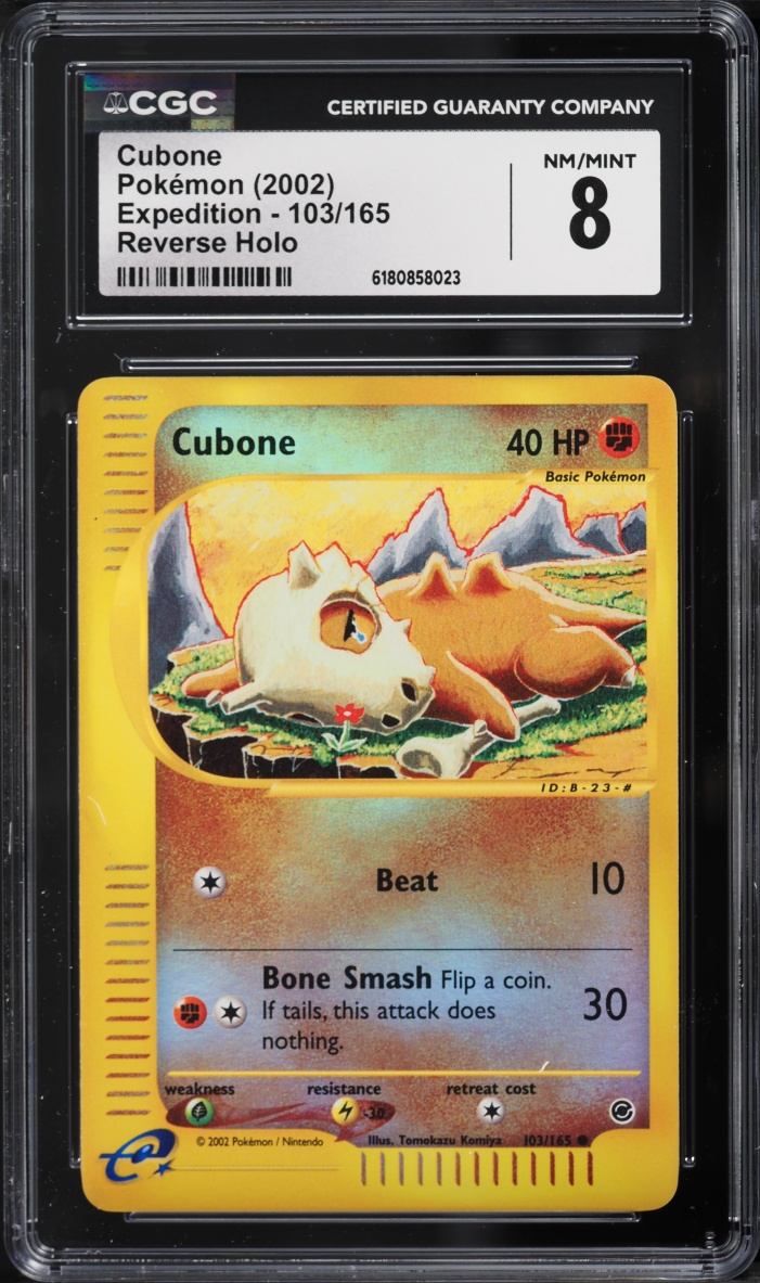 2002 Pokemon Expedition Reverse Holo Cubone #103 CGC 8 NM-MT
