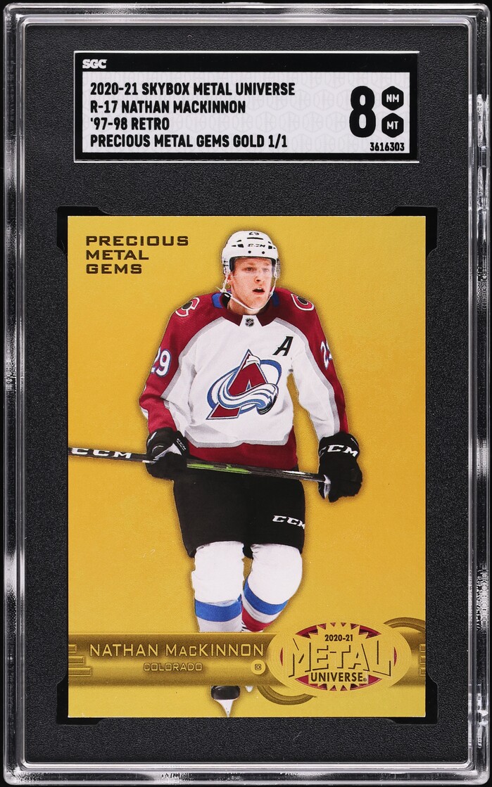 2020 Metal Universe '97 Retro Precious Metal Gems Gold Nathan MacKinnon 1/1 #R-17 SGC 8 NM-MT
