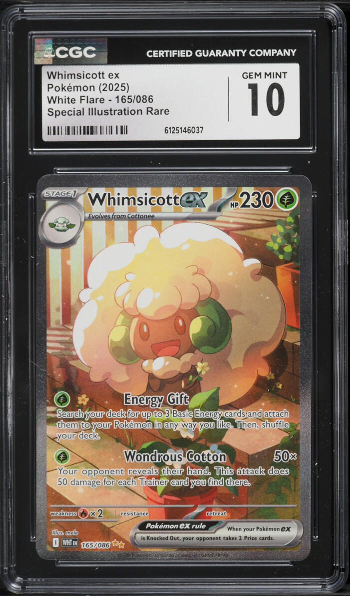 2025 Pokemon Scarlet & Violet White Flare SIR Whimsicott ex #165 CGC 10 GEM MINT