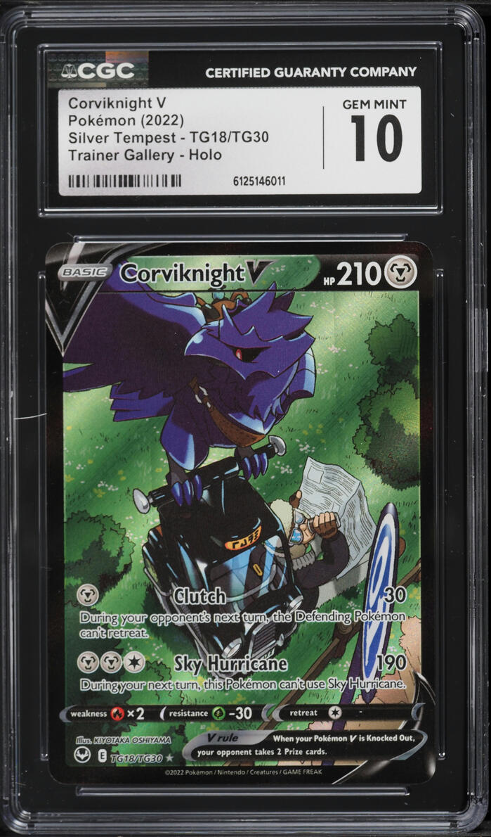 2022 Pokemon Sword & Shield Silver Tempest CHR Corviknight V #TG18 CGC 10 GEM MINT