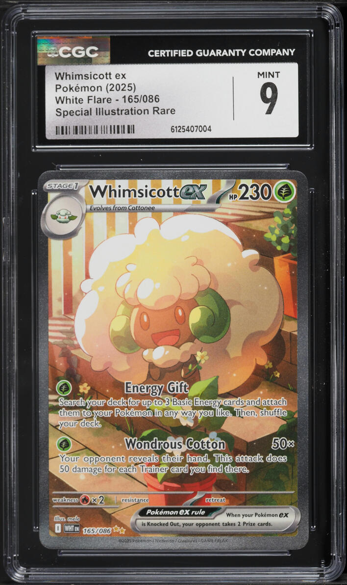 2025 Pokemon Scarlet & Violet White Flare SIR Whimsicott ex #165 CGC 9 MINT