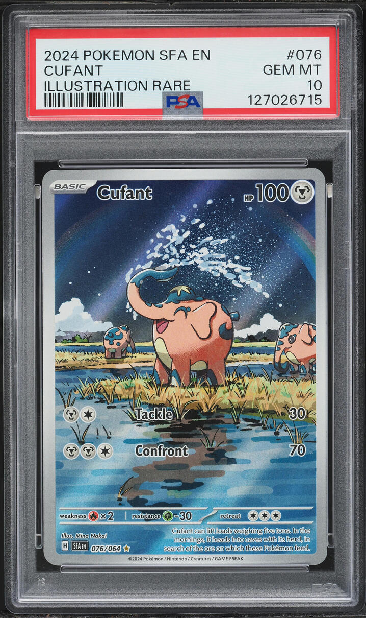 2024 Pokemon Scarlet & Violet Shrouded Fable IR Cufant #76 PSA 10 GEM MINT