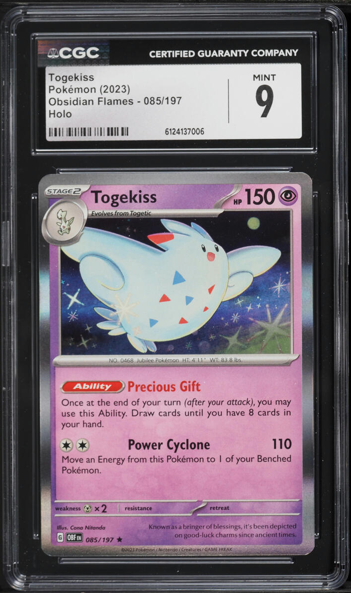 2023 Pokemon Scarlet & Violet Obsidian Flames Holo Togekiss #85 CGC 9 MINT