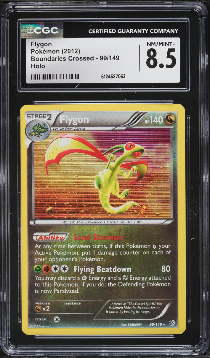 2012 Pokemon Black & White Boundaries Crossed Holo Flygon #99 CGC 8.5 NM-MT+