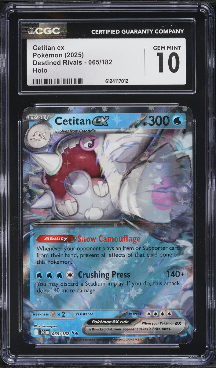 2025 Pokemon Scarlet & Violet Destined Rivals Holo Cetitan EX #65 CGC 10 GEM MINT