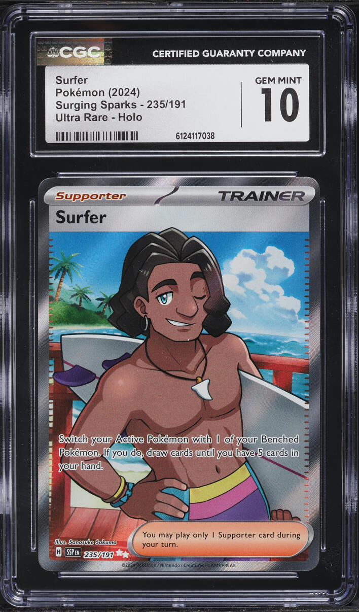 2024 Pokemon Scarlet & Violet Surging Sparks Full Art Surfer #235 CGC 10 GEM MINT