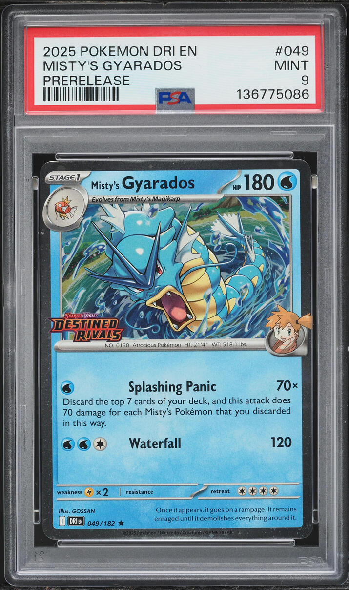 2025 Pokemon Scarlet & Violet Destined Rivals Prerelease Misty's Gyarados #49 PSA 9 MINT