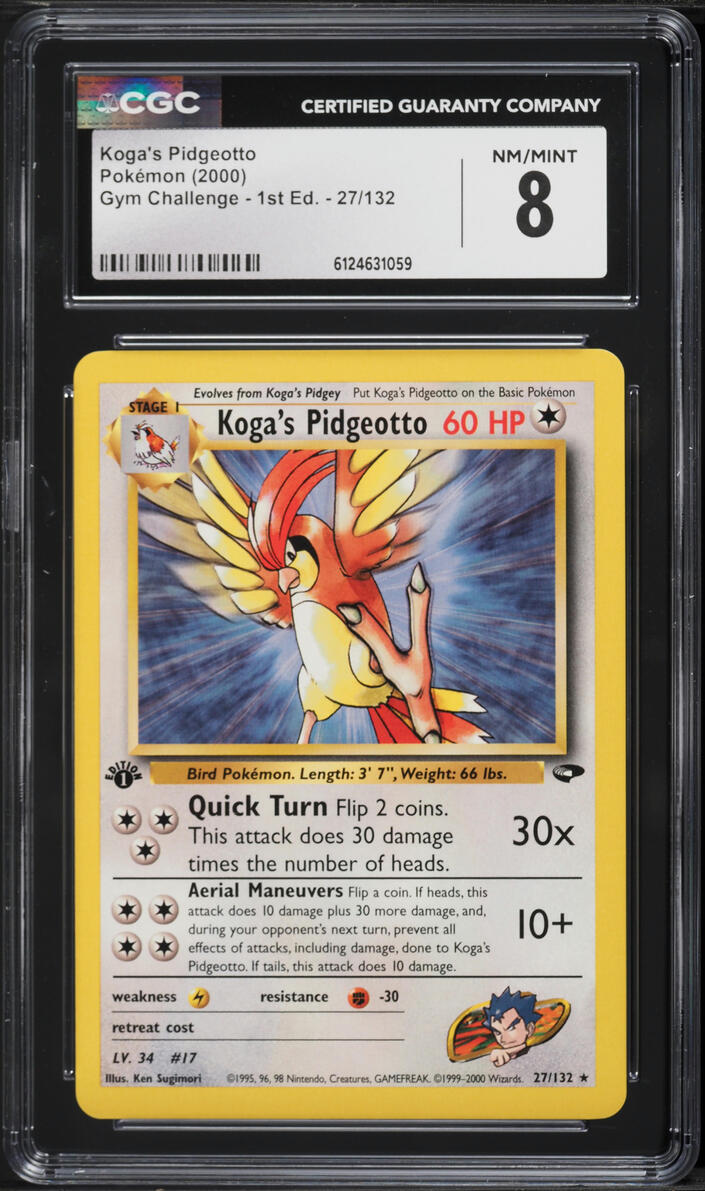 2000 Pokemon Gym Challenge 1st Edition Koga's Pidgeotto #27 CGC 8 NM-MT